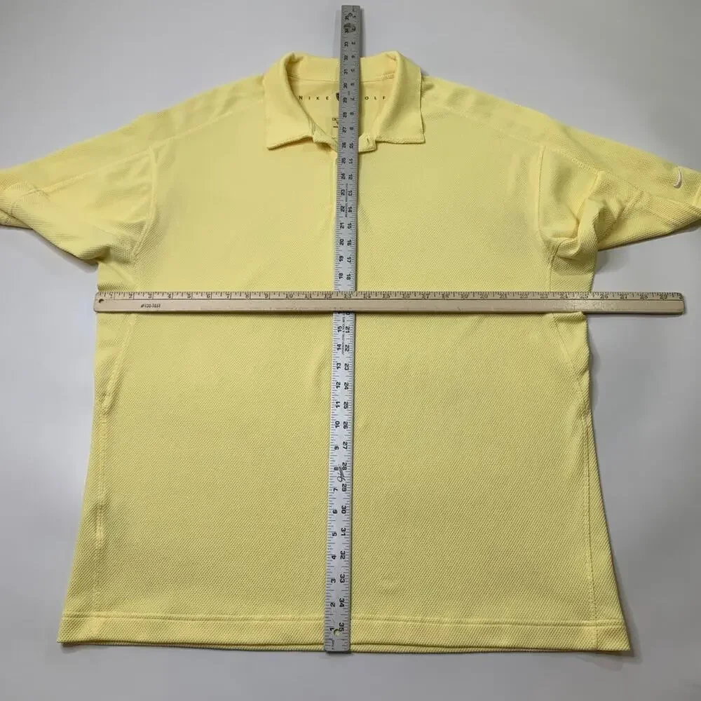 Nike Polo Shirt Mens Extra Large Lemon Sphere Dry Moisture Wick Performance Golf